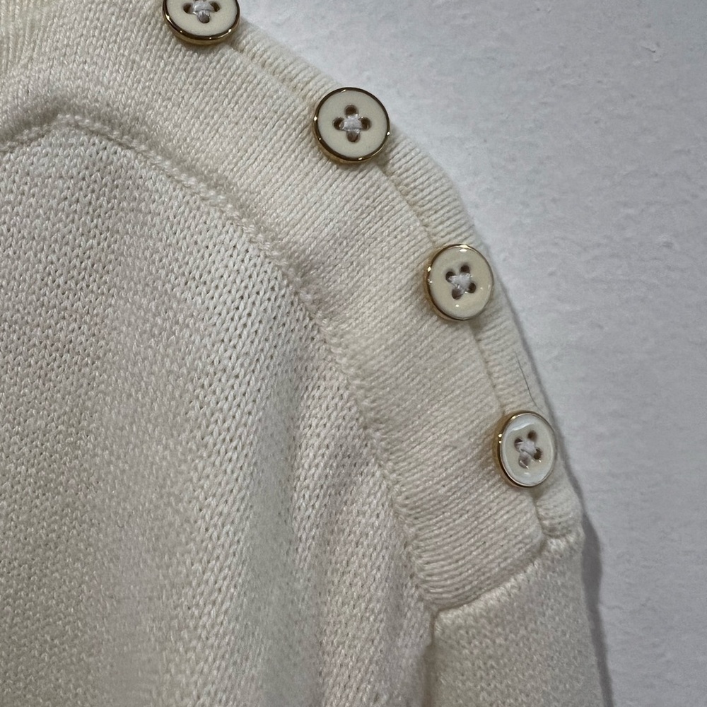 TALBOTS SWEATER WITH BUTTONS ON THE SHOULDER LONG SLEEVE SIZE Mp - Picture 8 of 11